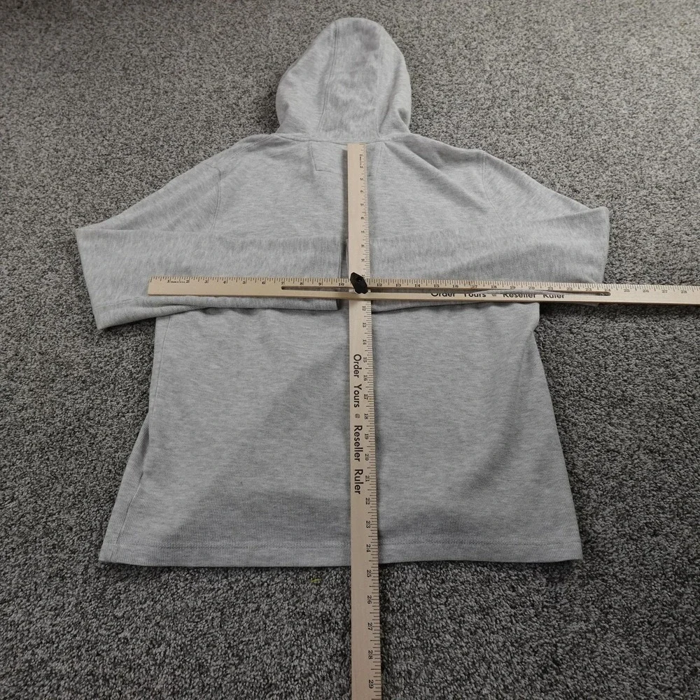 Banana Republic Hoodie Mens M‎ Gray Heather Henley Pullover Sweatshirt Preppy